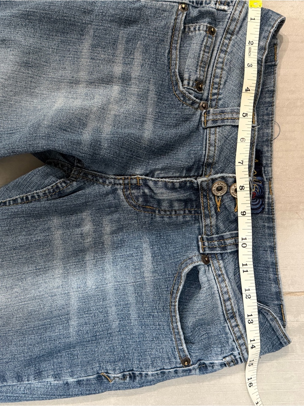 Angels Medium Blue Flare Jeans with Raw Edge - Picture 5 of 9